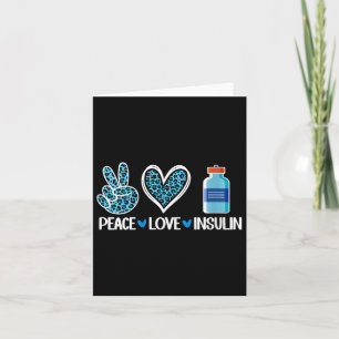 Womens Peace Love Insulin V-neck Card