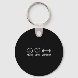 Womens Peace Love Workout Motivational Fitness Say Key Ring