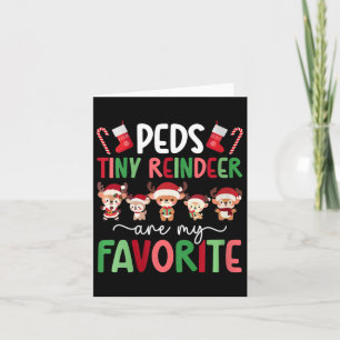 Womens Peds Tiny Reindeer Christmas Peds Nurse Xma Card