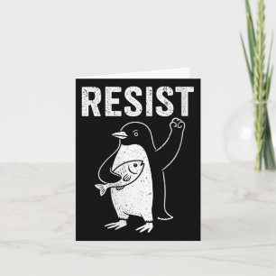 Womens Penguins Against Tariffs Resist Penguin Act Card