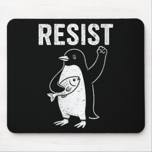 Womens Penguins Against Tariffs Resist Penguin Act Mouse Mat