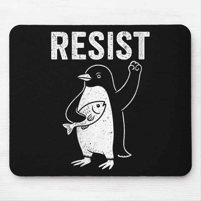 Womens Penguins Against Tariffs Resist Penguin Act Mouse Mat (Front)