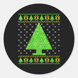 Womens Periodic Table Ugly Christmas Sweater  Classic Round Sticker