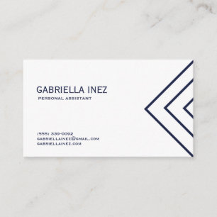 Women's Personal Assistant Navy Blue and White Business Card
