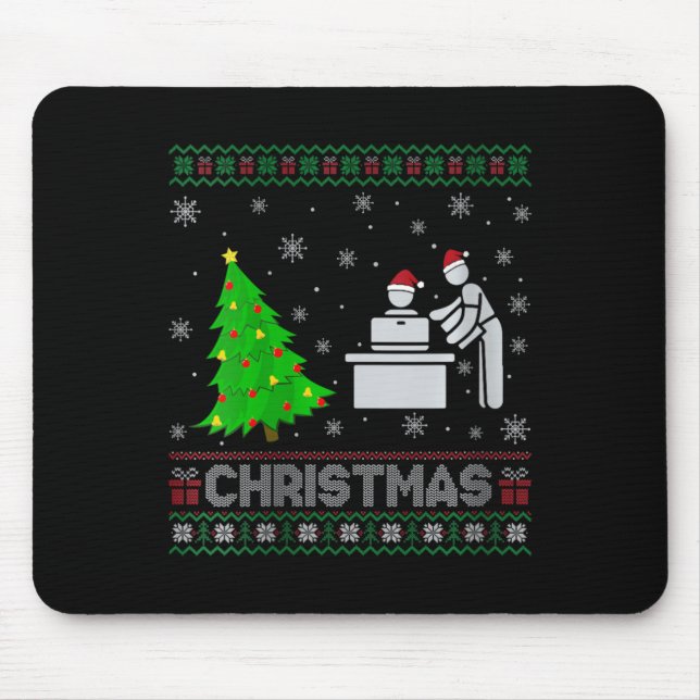 Womens Personal Assistant Xmas Tree Lighting Ugly  Mouse Mat (Front)