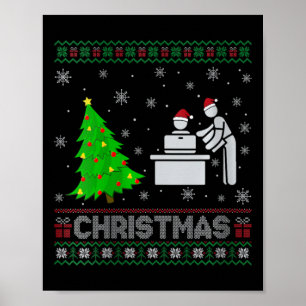 Womens Personal Assistant Xmas Tree Lighting Ugly  Poster