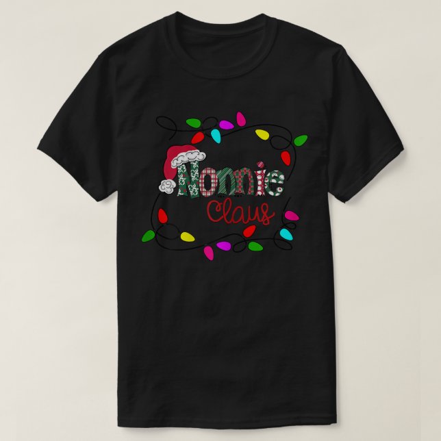 Womens Personalised Christmas Nonnie Claus Xmas Li T-Shirt (Design Front)