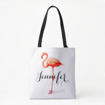 Women's Personalised Flamingo Tote Bag