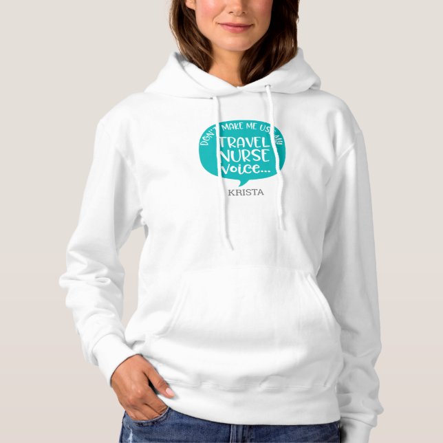 Women's  Personalised  Funny Travel Nurse  Hoodie (Front)