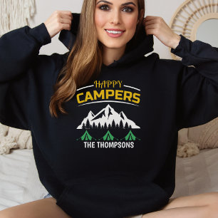 Womens Personalised Happy Camper Hiking Hoodie