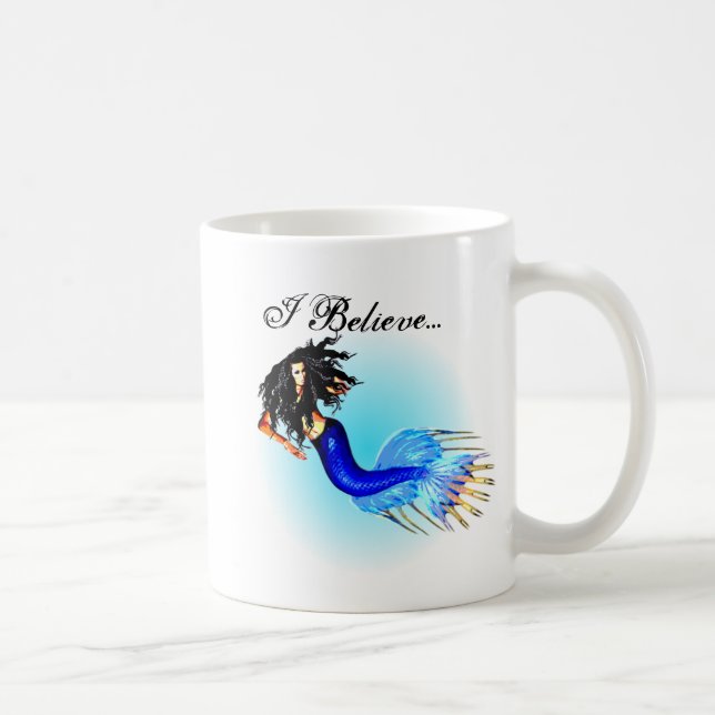 Women's Personalised I Believe In Mermaids Coffee Mug (Right)