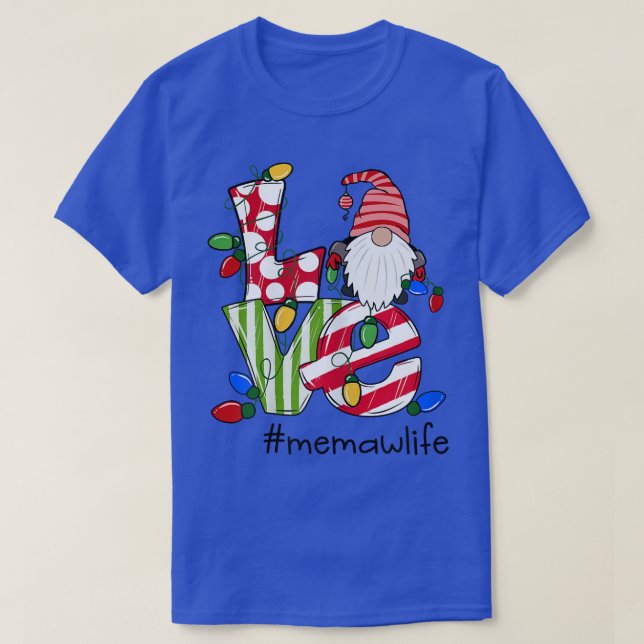 Womens Personalised Love Memawlife Candy Gnome Chr T-Shirt (Design Front)