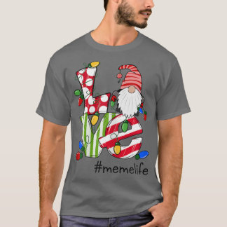 Womens Personalised Love Memelife Candy Gnome Chri T-Shirt