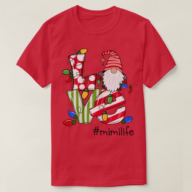 Womens Personalised Love Mimilife Candy Gnome Chri T-Shirt (Design Front)