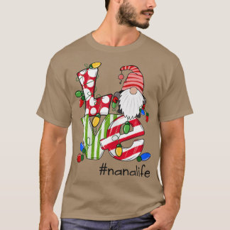 Womens Personalised Love Nanalife Candy Gnome Chri T-Shirt