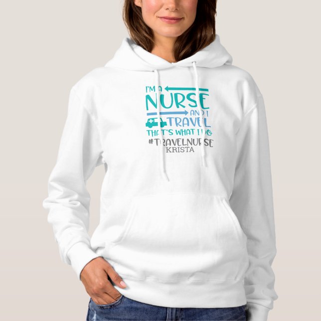 Women's  Personalised Travel Nurse  Hoodie (Front)