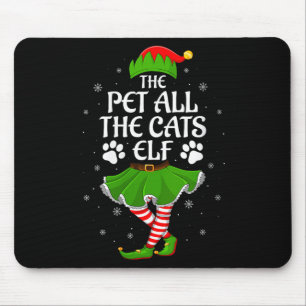 Womens Pet All The Cats Elf Christmas Girls Women Mouse Mat
