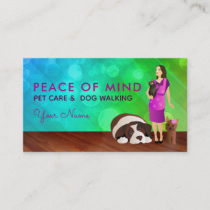 Women's Pets Care and Dog Walking Business Cards