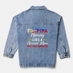 Womens Philippine Flag Filipina Nanay Mum Pinay Fi Denim Jacket