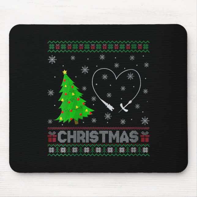 Womens Phlebotomist Xmas Tree Lighting Ugly Christ Mouse Mat (Front)