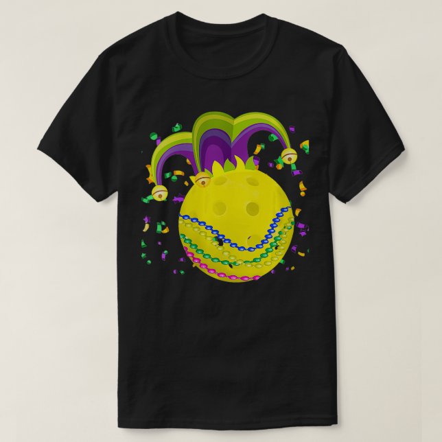 Womens Pickleball Ball Jester Hat VNeck  T-Shirt (Design Front)