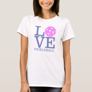 Women's Pickleball Double-Dry V-Neck T-shirt LOVE