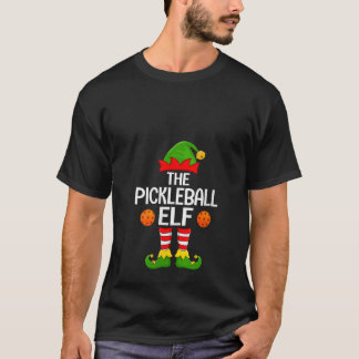 Womens Pickleball Elf Xmas Matching Family Elf Squ T-Shirt