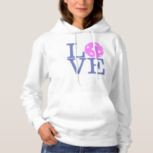 Women's Pickleball Hoodie: "LOVE" (Pink) Hoodie