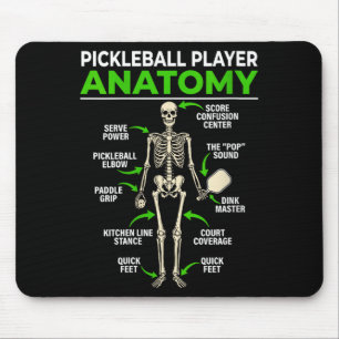 Womens pickleball player anatomy funny dink pickle mouse mat