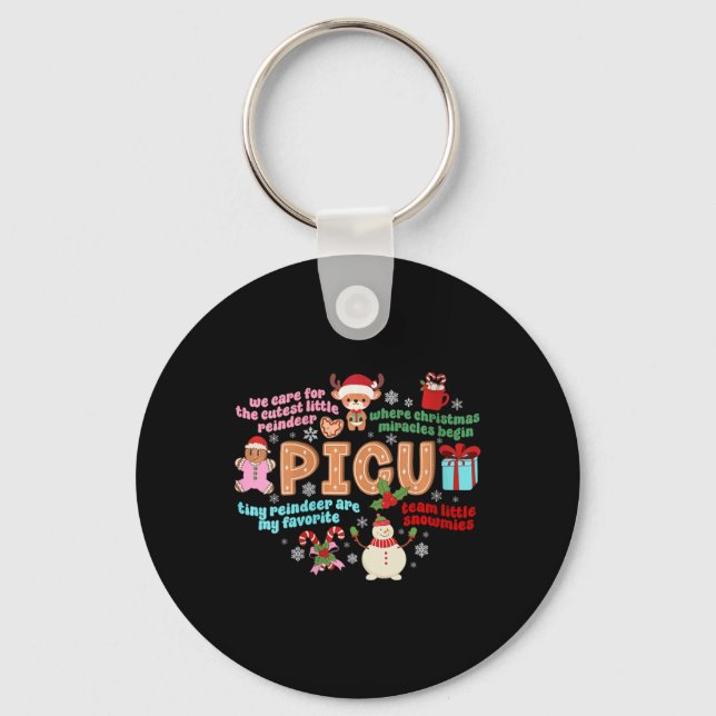 Womens Picu Christmas Picu Nurse Xmas Paediatrics  Key Ring (Front)