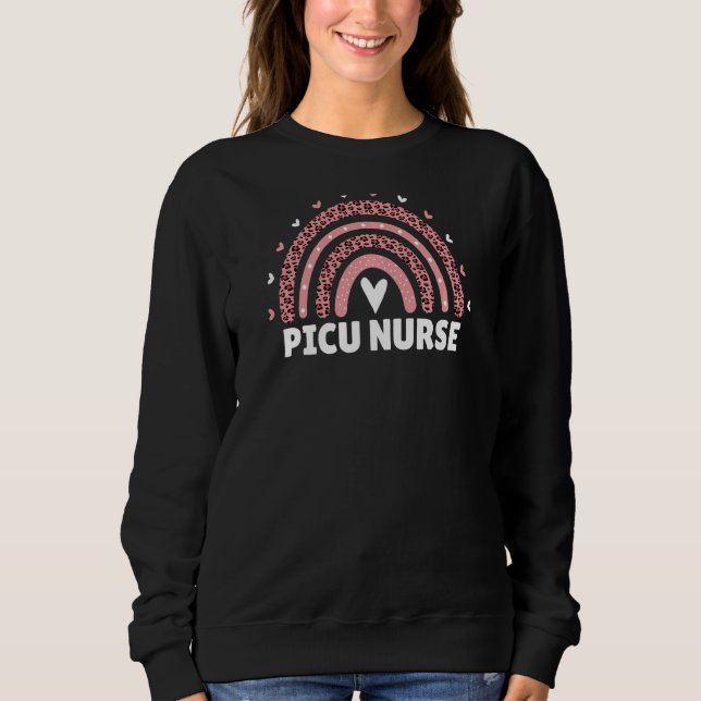 Womens Picu Nurse Leopard Rainbow Paediatrics Inte Sweatshirt (Front)