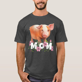 Womens Pig Mum Cute Young Pig Motive 5733 T-Shirt