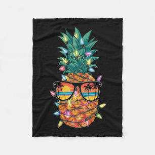 Womens Pineapple Christmas Tree Lights Xmas Women Fleece Blanket