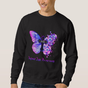 Womens Pink And Blue Butterfly Faith Infant Loss A Sweatshirt