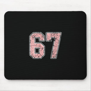 Womens Pink And White Number 67 Jersey Player Unif Mouse Mat