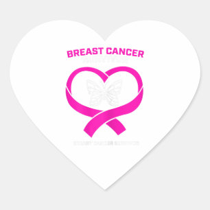 Womens Pink Breast Cancer Survivor Gifts Butterfly Heart Sticker