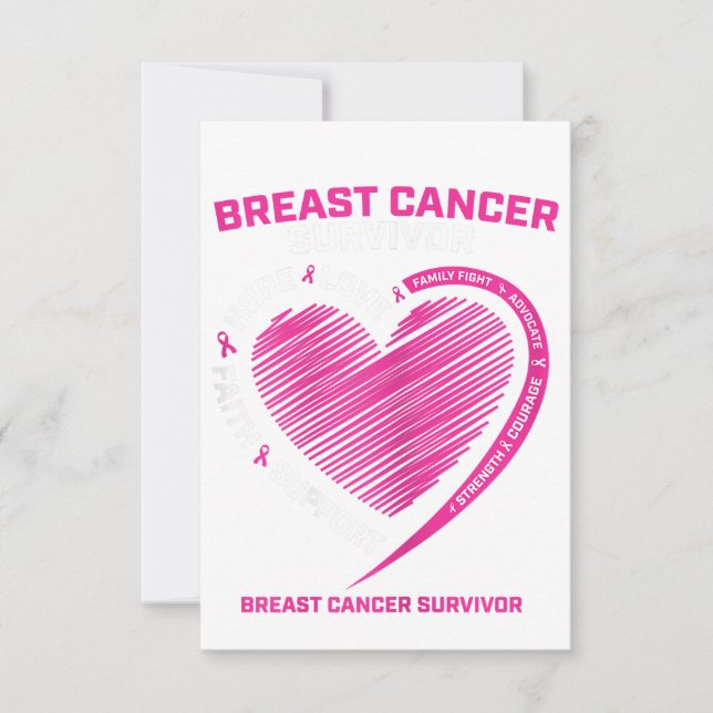 Womens Pink Breast Cancer Survivor Gifts Women Mom RSVP Card (Front)