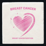 Womens Pink Breast Cancer Survivor Gifts Women Mom Stone Coaster<br><div class="desc">Womens Pink Breast Cancer Survivor Gifts Women Mom</div>