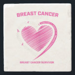 Womens Pink Breast Cancer Survivor Gifts Women Mom Stone Coaster<br><div class="desc">Womens Pink Breast Cancer Survivor Gifts Women Mom</div>