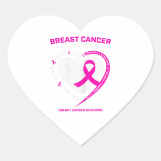 Womens Pink Breast Cancer Survivor Gifts Women Mum Heart Sticker