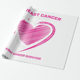 Womens Pink Breast Cancer Survivor Gifts Women Mum Wrapping Paper