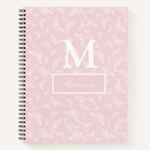 Women's Pink Butterfly Spiral Notebook