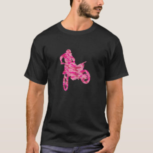 Womens Pink Camo Camouflage Motocross Off Road Dir T-Shirt