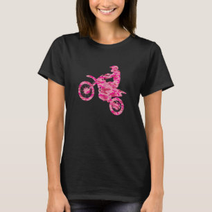 Womens Pink Camo Camouflage Motocross Off Road Dir T-Shirt