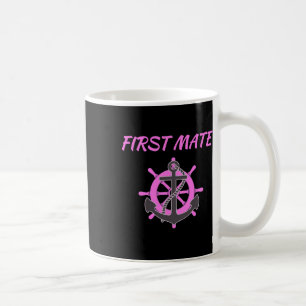 Women's Pink First Mate Boat Anchor Nautical Coffee Mug