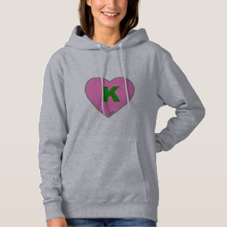 Women's Pink & Green K-Heart Hoodie