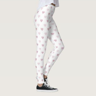 Women's Pink Heart Candy Leggings Pink Hearts