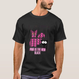 Womens Pink is the new black cat T-Shirt