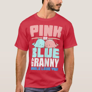 Womens Pink Or Blue Gender Reveal Whale Pun Pink O T-Shirt