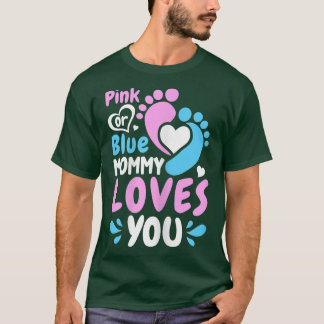 Womens Pink or Blue Mummy Loves You - Mummy to Be  T-Shirt